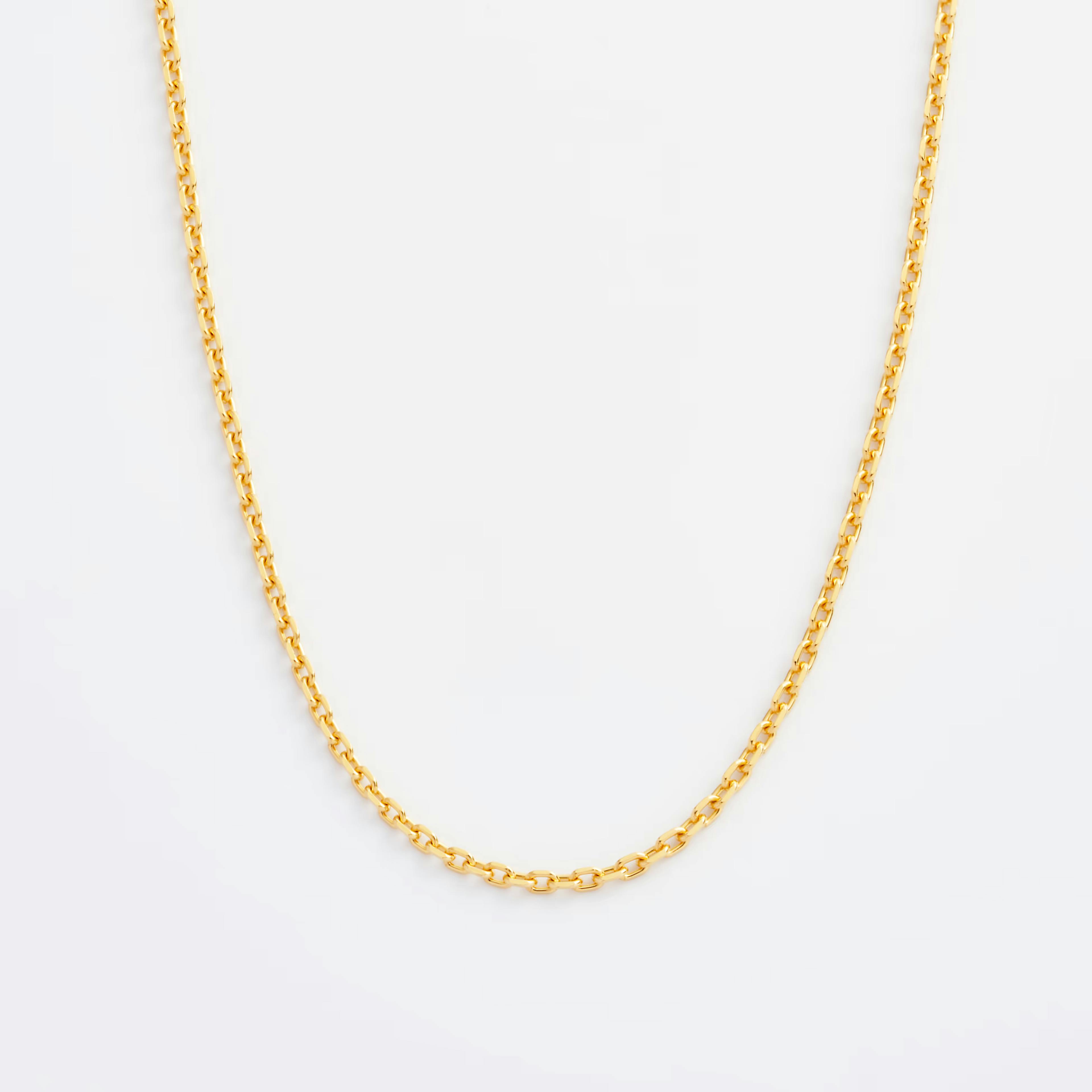 Shop Gold Necklace Chains Wide Diamond Cut Cable Chain Necklace