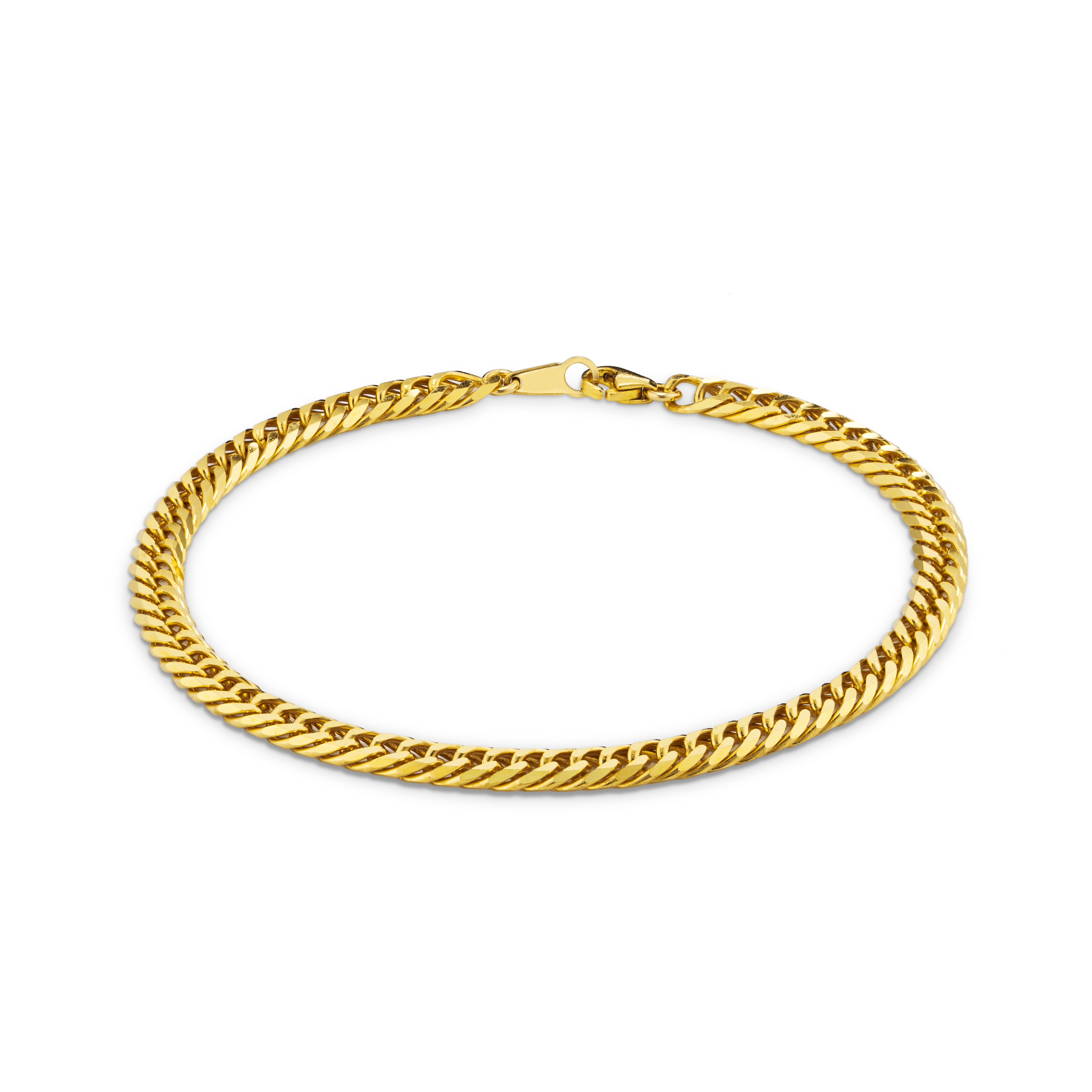 Shop gold Bracelets Diamond Cut Double Curb Chain Bracelet