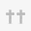 Cross Stud Earrings - Platinum