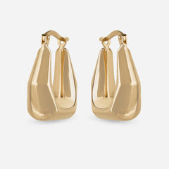 Angular Gold Hoop Earrings