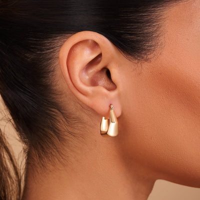 Angular Gold Hoop Earrings