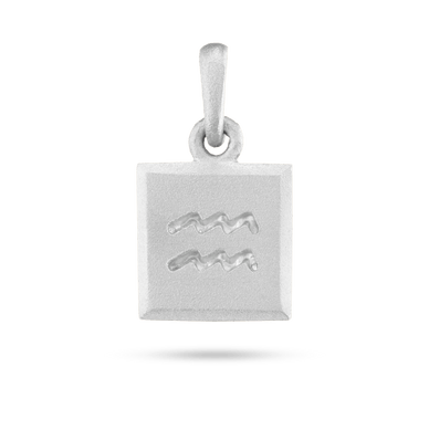 Aquarius Zodiac Pendant - Platinum