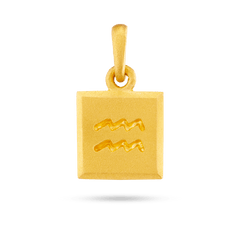 Aquarius Zodiac Pendant - Gold 18k