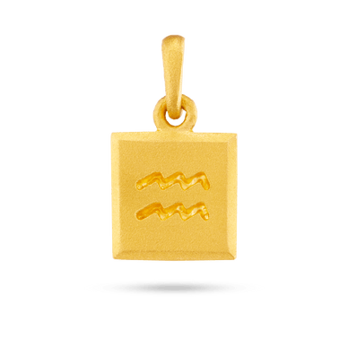 Aquarius Zodiac Pendant - Gold 24k