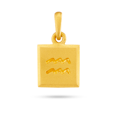 Aquarius Zodiac Pendant - Gold 18k
