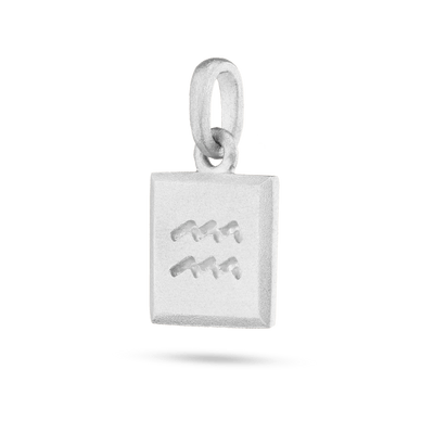 Aquarius Zodiac Pendant - Platinum