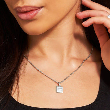 Aquarius Zodiac Pendant - Platinum