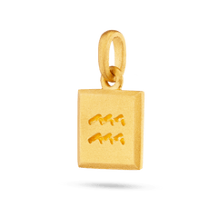 Aquarius Zodiac Pendant - Gold 18k