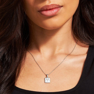 Aries Zodiac Pendant - Silver