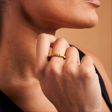 Bullion Bar Narrow Ring - Gold 24k