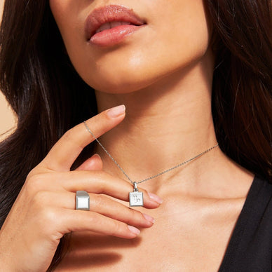 Capricorn Zodiac Pendant - Platinum