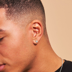 Circle Stud Earrings - Platinum