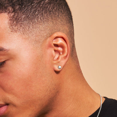 Circle Stud Earrings - Platinum