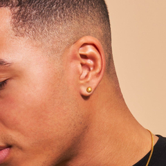 Circle Stud Earrings - Gold 24k