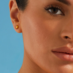 Circle Stud Earrings - Gold 24k