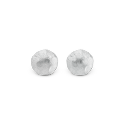 Circle Stud Earrings - Platinum
