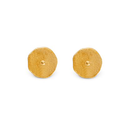 Circle Stud Earrings - Gold 24k