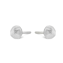 Circle Stud Earrings - Platinum