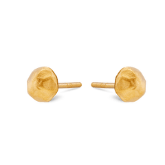 Circle Stud Earrings - Gold 24k