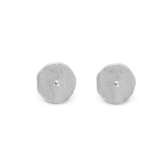 Circle Stud Earrings - Platinum