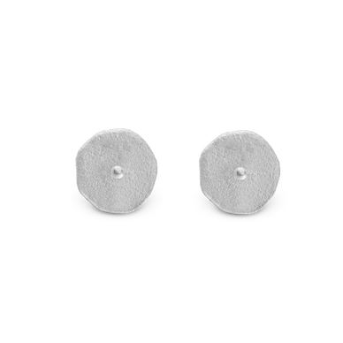 Circle Stud Earrings - Platinum