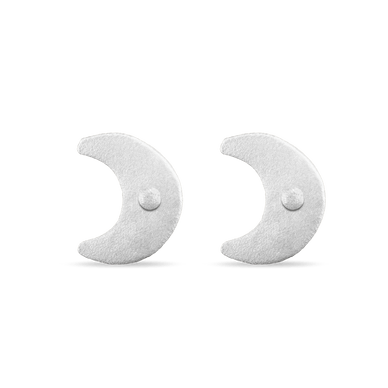 Crescent Moon Stud Earrings - Platinum