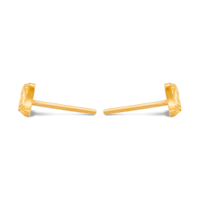 Crescent Moon Stud Earrings - Gold 14k