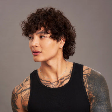 Crescent Moon Stud Earrings - Silver