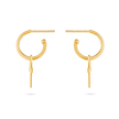 Cross Charm Hoop Earrings - Gold 18k