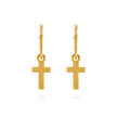 Cross Charm Hoop Earrings - Gold 18k