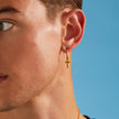 Cross Charm Hoop Earrings - Gold 18k