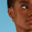 Cross Charm Hoop Earrings - Gold 18k