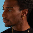 Cross Charm Hoop Earrings - Gold 18k