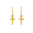Cross Charm Hoop Earrings - Gold 18k