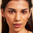 Cross Charm Hoop Earrings - Gold 18k