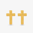 Cross Stud Earrings - Gold 24k