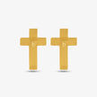 Cross Stud Earrings - Gold 24k