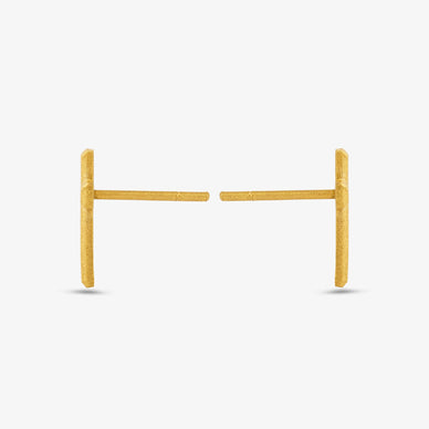 Cross Stud Earrings - Gold 24k