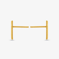 Cross Stud Earrings - Gold 18k