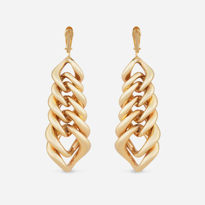 Curb Link Statement Drop Earrings