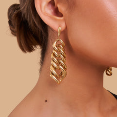 Curb Link Statement Drop Earrings