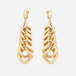 Curb link statement drop earrings