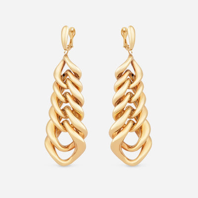 Curb Link Statement Drop Earrings