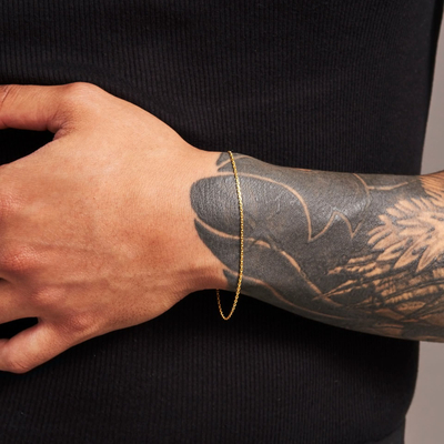 Diamond Cut Cable Chain Bracelet - Gold 24k