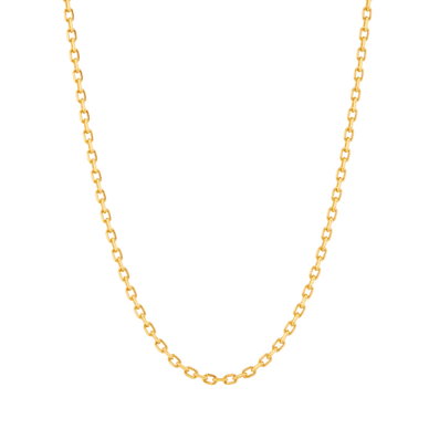 Diamond Cut Cable Chain Necklace - Gold 24k