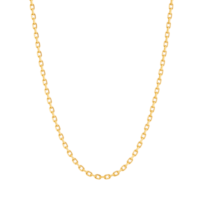 Diamond Cut Cable Chain Necklace - Gold 24k
