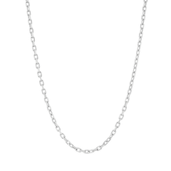 Diamond Cut Cable Chain Necklace - Platinum