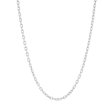 Diamond Cut Cable Chain Necklace - Platinum