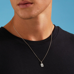 Diamond Cut Cable Chain Necklace - Platinum