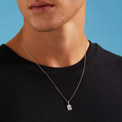 Diamond Cut Cable Chain Necklace - Platinum